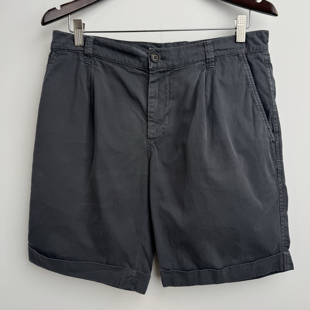 Brunello Cucinelli Shorts Mens 34 Gray Pleated Cotton Casual Italy Made Vacation